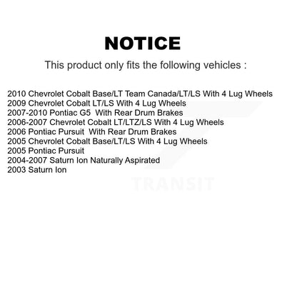[Avant] Kit de Disque et plaquette (céramique) de frein pour Chevrolet Cobalt Saturn Ion Pontiac G5 Pursuit K8C-100456