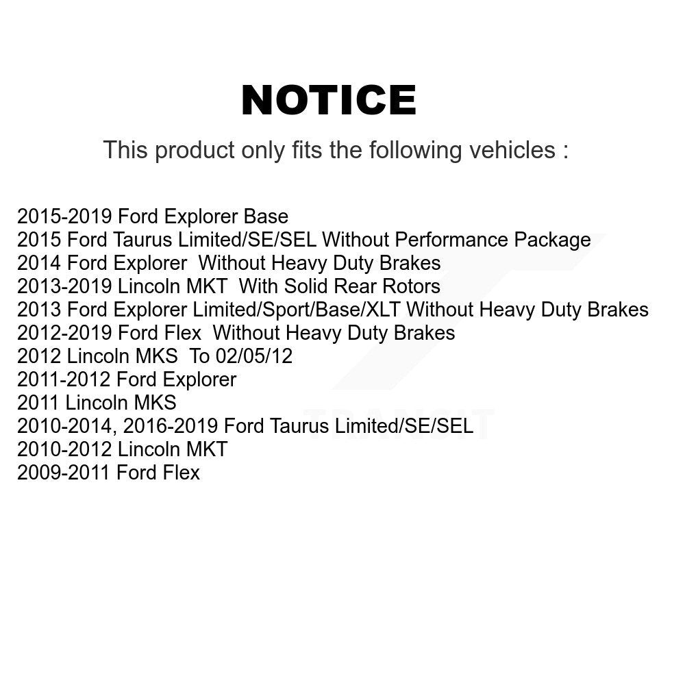 [Avant] Kit de Disque et plaquette (céramique) de frein pour Ford Explorer Taurus Flex Lincoln MKT MKS K8C-100510