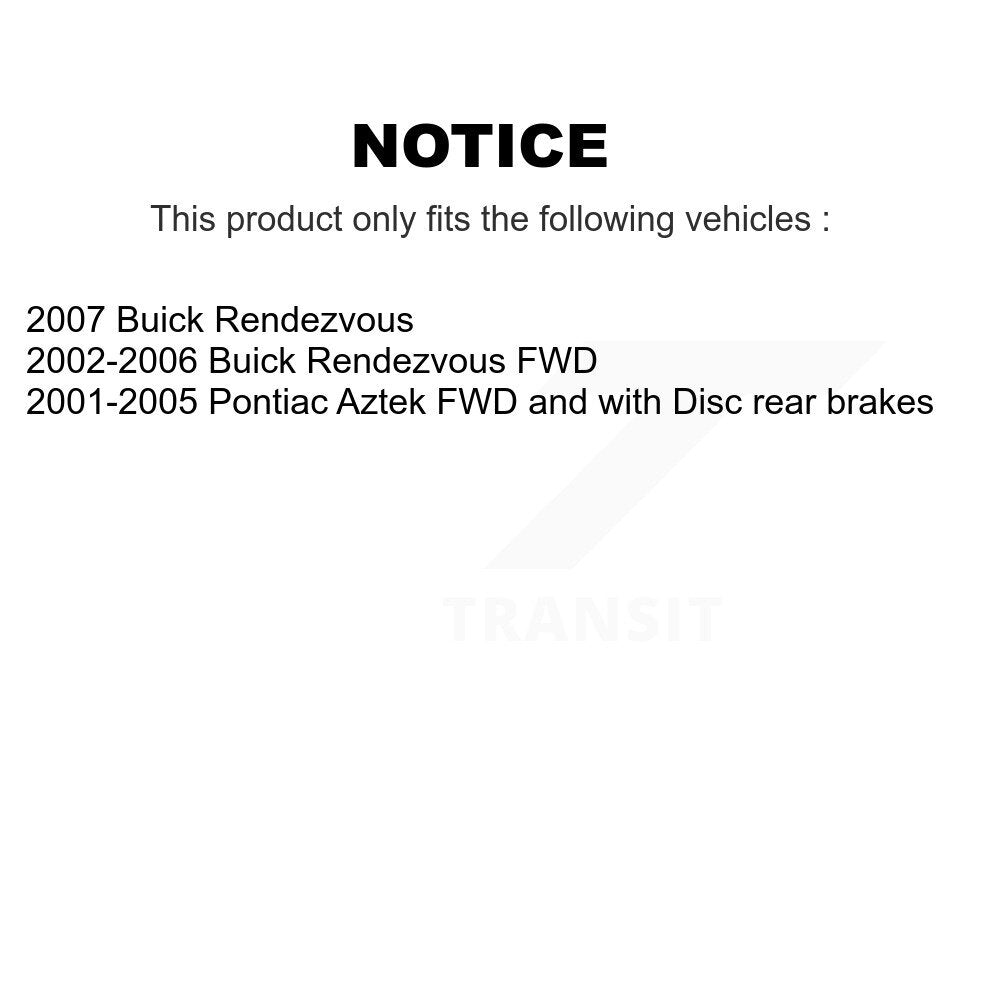 [Avant + Arrière] Kit de Disque et plaquette (céramique) de frein pour Buick Rendezvous Pontiac Aztek K8C-100727
