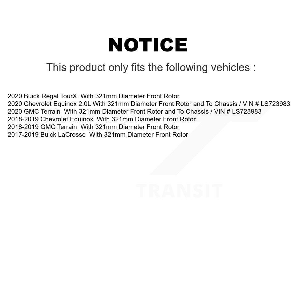 [Avant + Arrière] Kit de Disque et plaquette (céramique) de frein pour Chevrolet Equinox GMC Terrain Buick LaCrosse K8C-100871