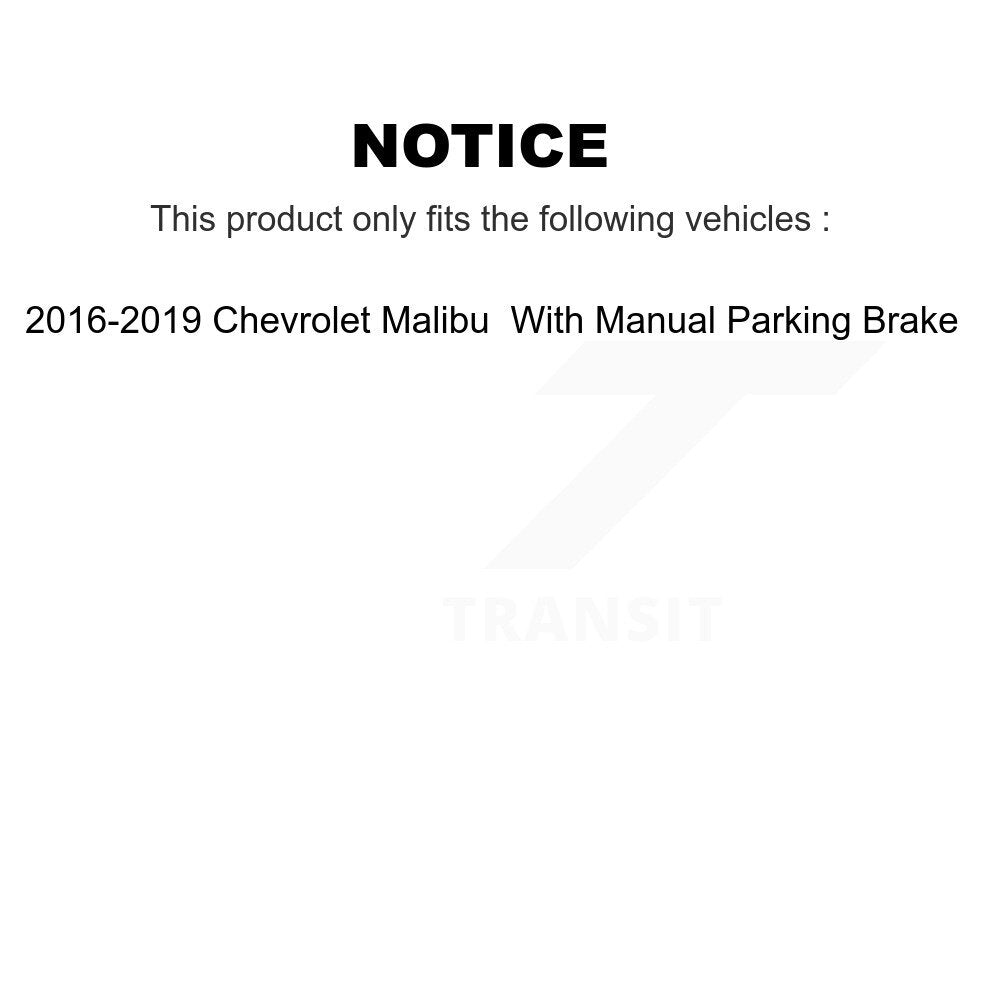[Avant et Arrière] Disque et plaquette de frein pour Chevrolet Malibu With Manual Parking K8C-100872