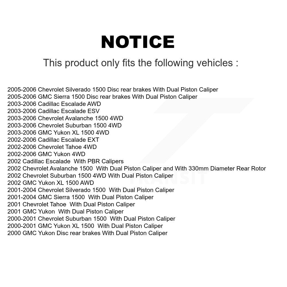 [Avant + Arrière] Kit de Disque et plaquette (céramique) de frein pour Chevrolet Silverado 1500 GMC Tahoe Sierra Suburban Yukon Avalanche XL Cadillac Escalade ESV EXT K8C-100996