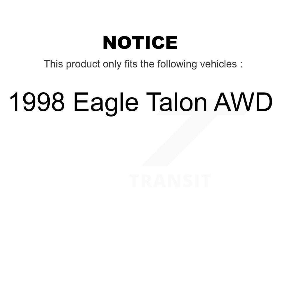[Avant et Arrière] Disque et plaquette de frein pour 1998 Eagle Talon AWD K8C-101096