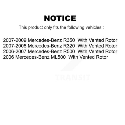 [Avant + Arrière] Kit de Disque et plaquette (céramique) de frein pour Mercedes-Benz R350 ML500 R500 R320 avec Vented Rotor K8C-101177
