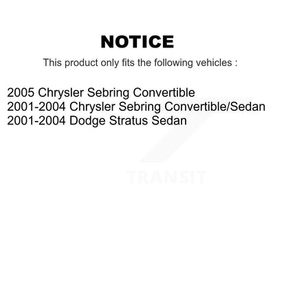 [Avant + Arrière] Kit de Disque et plaquette (céramique) de frein pour Chrysler Sebring Dodge Stratus K8C-101253