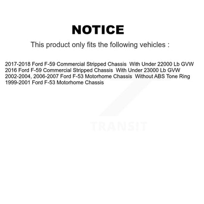 [Avant + Arrière] Kit de Disque et plaquette (céramique) de frein pour Ford F-59 Commercial Stripped Chassis F-53 Motorhome K8C-101364