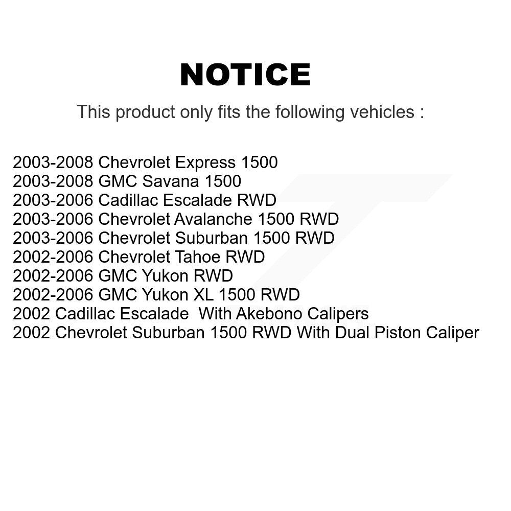 [Avant + Arrière] Kit de Disque et plaquette (céramique) de frein pour Chevrolet Tahoe GMC Suburban 1500 Yukon Avalanche XL Cadillac Escalade Express Savana K8C-101515
