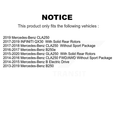 [Arrière] Kit de Disque et plaquette (céramique) de frein pour Mercedes-Benz GLA250 CLA250 INFINITI QX30 B Electric Drive B250e B250 K8C-101643