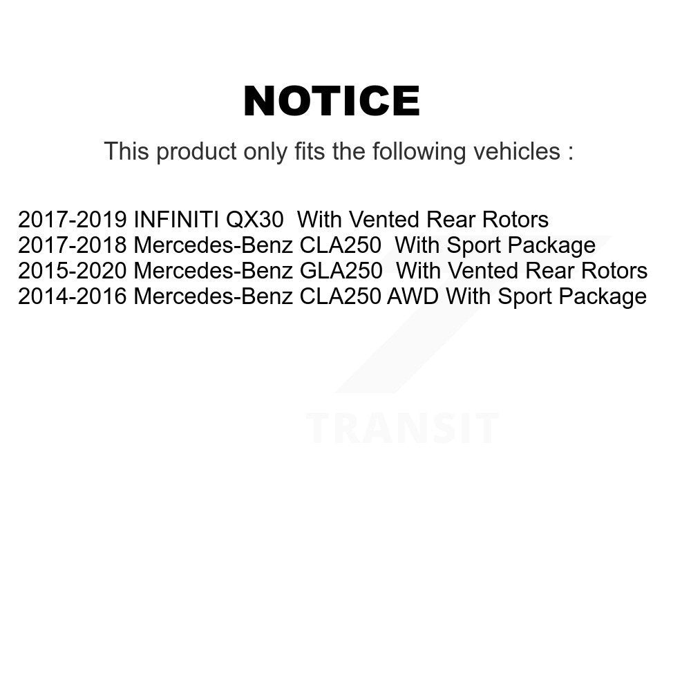 [Arrière] Kit de Disque et plaquette (céramique) de frein pour Mercedes-Benz GLA250 CLA250 INFINITI QX30 K8C-101644