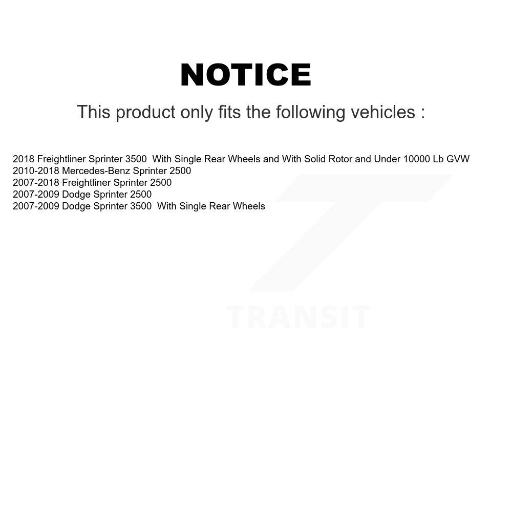 [Arrière] Disque et plaquette de frein pour Sprinter 2500 Mercedes-Benz Dodge 3500 Freightliner K8C-101661
