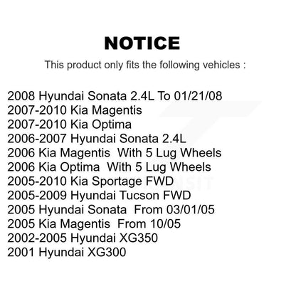 [Arrière] Kit de Disque et plaquette (céramique) de frein pour Hyundai Sonata Kia Sportage Tucson Optima XG350 XG300 Magentis K8C-101669