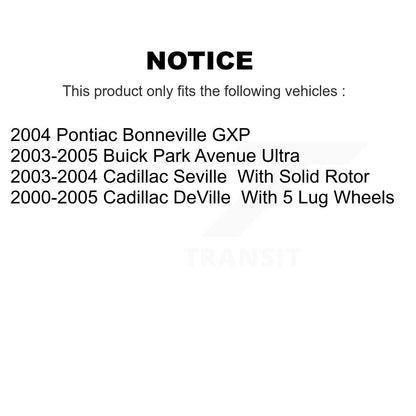 [Arrière] Kit de Disque et plaquette (céramique) de frein pour Cadillac DeVille Buick Park Avenue Seville Pontiac Bonneville K8C-101726