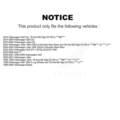 [Arrière] Kit de Disque et plaquette (céramique) de frein pour Volkswagen Jetta Beetle Golf Audi TT City K8C-101729