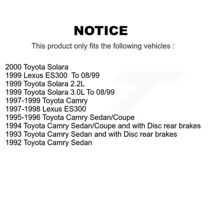 [Arrière] Disque et plaquette de frein pour Toyota Camry Solara Lexus ES300 K8C-101786