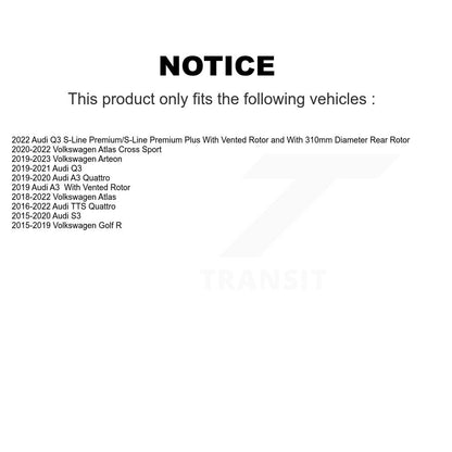 [Arrière] Kit de Disque et plaquette (céramique) de frein pour Volkswagen Atlas Audi Golf R S3 Q3 A3 Arteon TTS Quattro Cross Sport K8C-101801