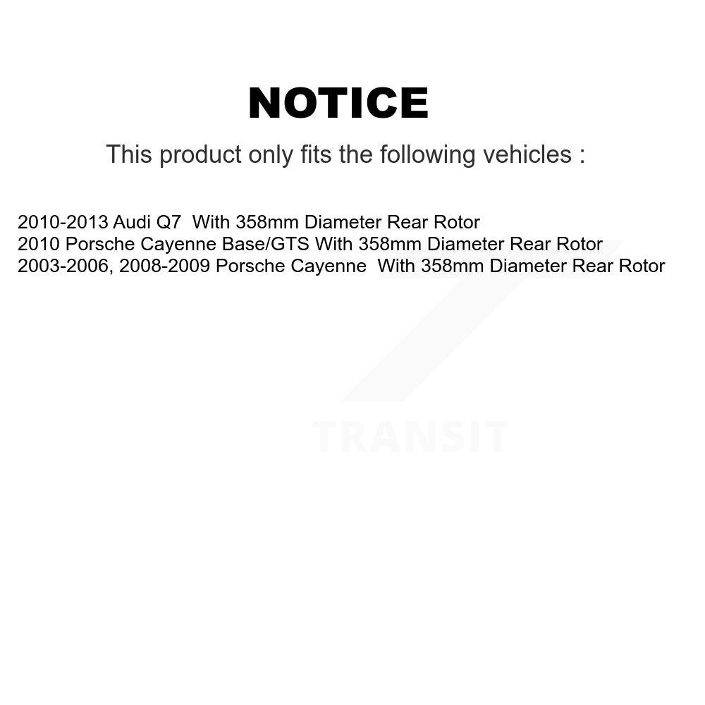 [Arrière] Kit de Disque et plaquette (céramique) de frein pour Porsche Cayenne Audi Q7 avec 358mm Diameter Rotor K8C-101812