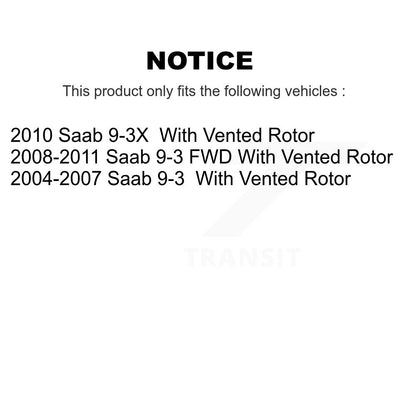 [Arrière] Kit de Disque et plaquette (céramique) de frein pour Saab 9-3 9-3X avec Vented Rotor K8C-101986