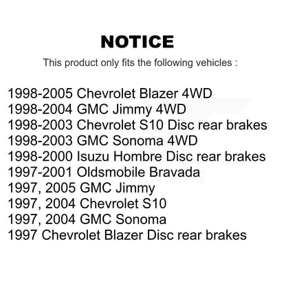 [Arrière] Kit de Disque et plaquette (céramique) de frein pour Chevrolet S10 Blazer GMC Sonoma Jimmy Oldsmobile Bravada Isuzu Hombre K8C-102109