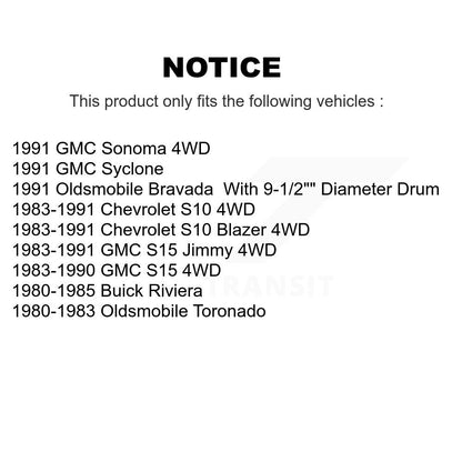 [Avant + Arrière] Kit de Disque et plaquette (céramique) de frein pour Chevrolet S10 Blazer GMC S15 Jimmy Sonoma Buick Riviera Oldsmobile Toronado Syclone Bravada K8C-102340