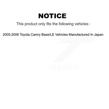 [Avant + Arrière] Kit de Disque et plaquette (céramique) de frein pour 2005-2006 Toyota Camry Base LE Vehicles Manufactured In Japan K8C-102593