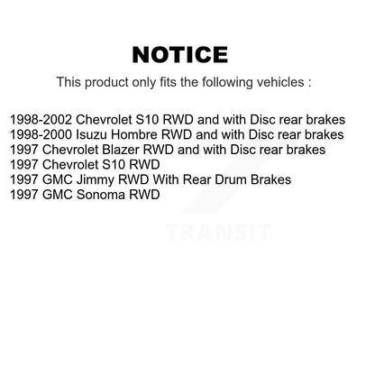 [Avant + Arrière] Kit de Disque et plaquette (céramique) de frein pour Chevrolet S10 Blazer GMC Sonoma Jimmy Isuzu Hombre K8C-102622