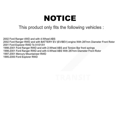 [Avant + Arrière] Kit de Disque et plaquette (céramique) de frein pour Ford Ranger Explorer Mercury Mountaineer K8C-102630