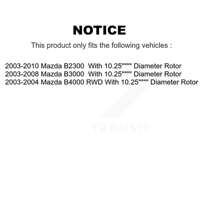 [Avant] Kit de Disque et plaquette (céramique) de frein pour Mazda B2300 B3000 B4000 avec 10.25" Diameter Rotor K8C-102712