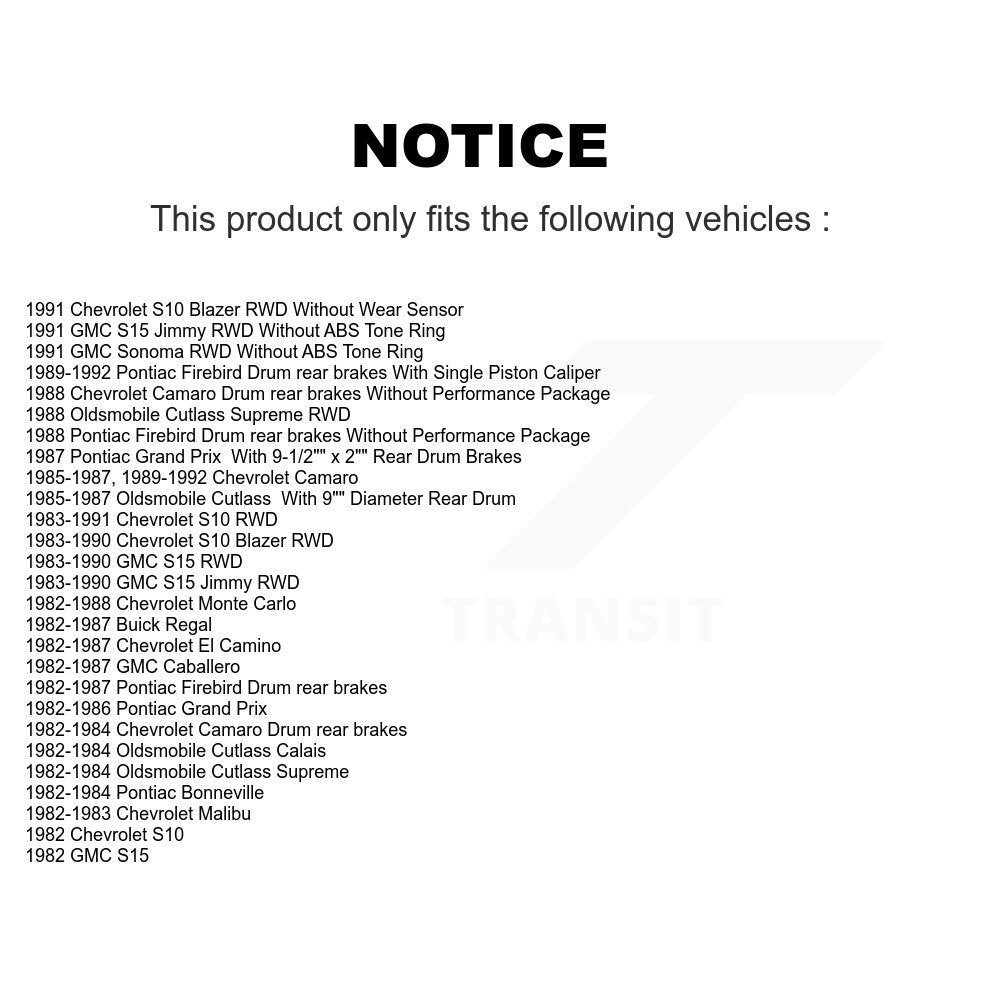 [Avant + Arrière] Kit de Disque et plaquette (céramique) de frein pour Chevrolet S10 Camaro Pontiac Monte Carlo GMC Firebird Blazer El Camino Buick Regal S15 Oldsmobile Cutlass Supreme Jimmy Sonoma K8C-102758