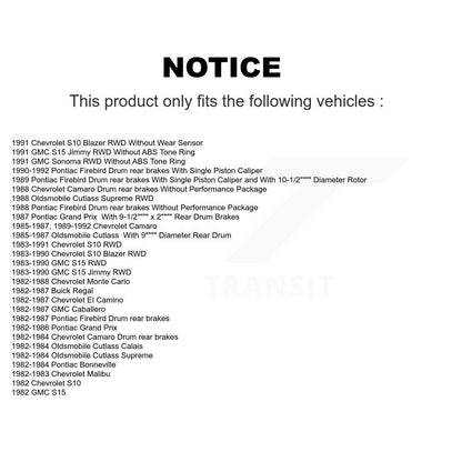 [Avant + Arrière] Kit de Disque et plaquette (céramique) de frein pour Chevrolet S10 Camaro Pontiac Monte Carlo GMC Firebird Blazer El Camino Buick Regal S15 Oldsmobile Cutlass Supreme Jimmy Sonoma K8C-102758