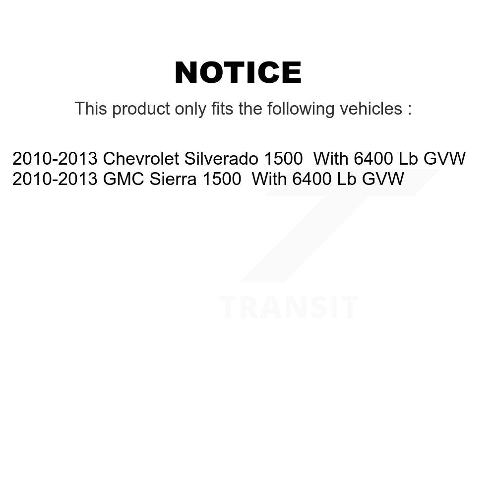 [Avant + Arrière] Kit de Disque et plaquette (céramique) de frein pour Chevrolet Silverado 1500 GMC Sierra avec 6400 Lb GVW K8C-102863