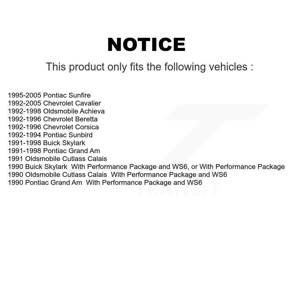 [Avant] Kit de Disque et plaquette (céramique) de frein pour Chevrolet Cavalier Pontiac Sunfire Grand Am Buick Skylark Corsica Oldsmobile Achieva Beretta Sunbird Cutlass Calais K8C-103030