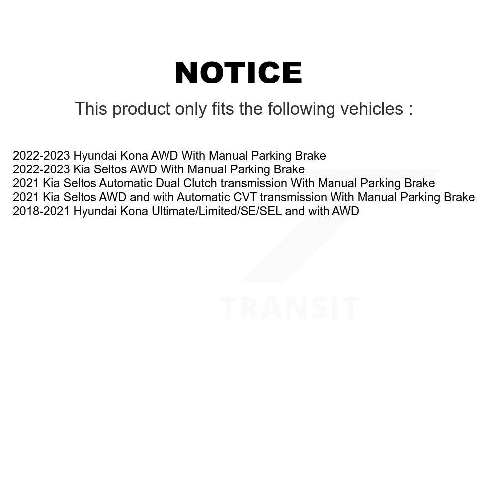 [Arrière] Disque et plaquette de frein pour Hyundai Kona Kia Seltos K8C-103053