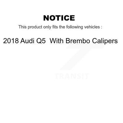 [Avant et Arrière] Disque et plaquette de frein pour 2018 Audi Q5 With Brembo Calipers K8C-103456