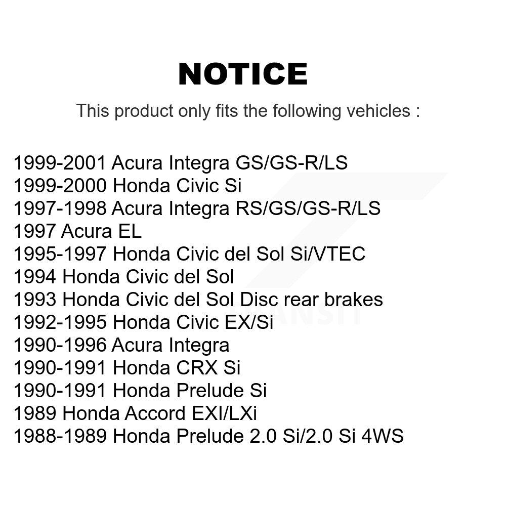 [Arrière] Disque et plaquette de frein pour Honda Civic Acura Integra del Sol Prelude CRX EL K8C-103537