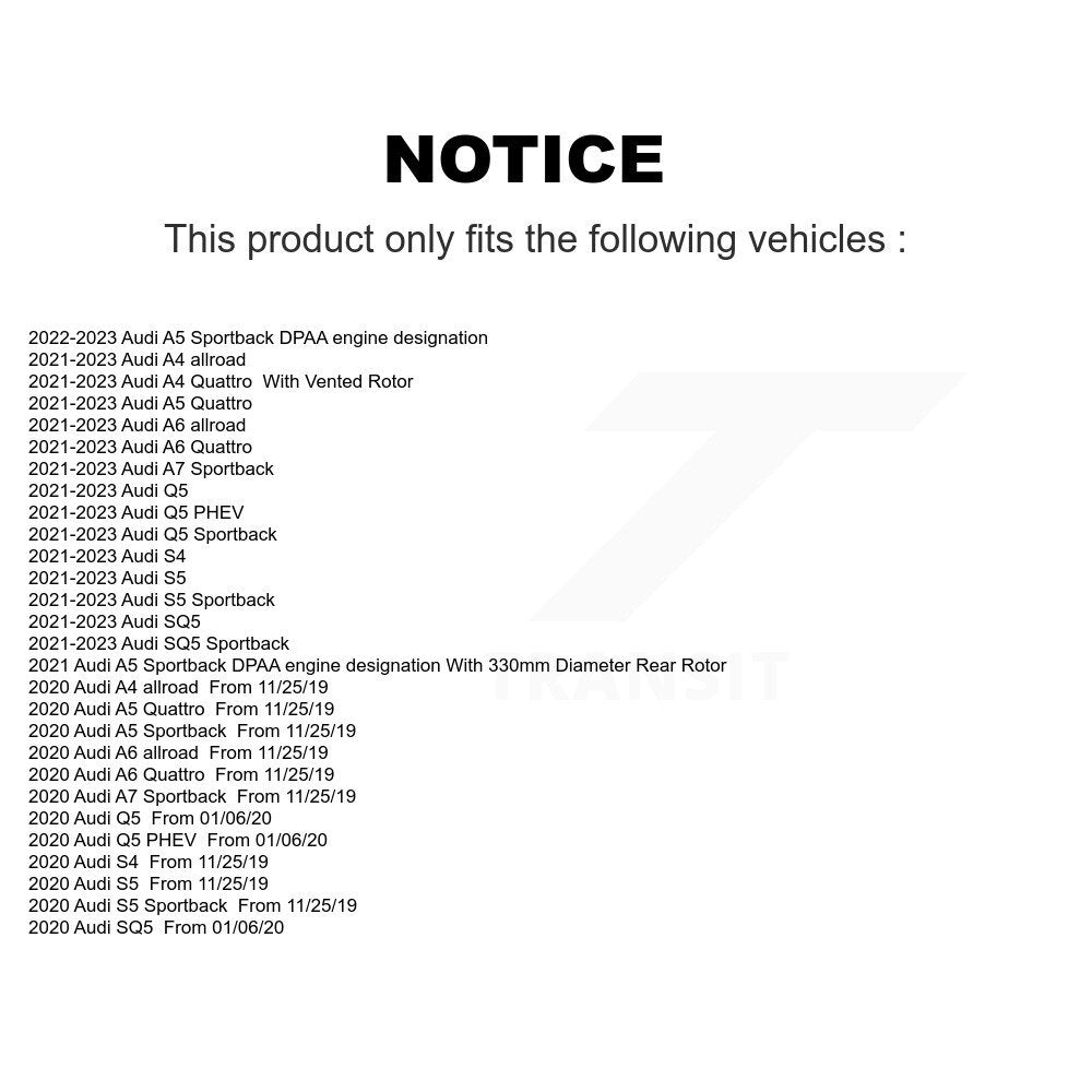 [Arrière] Disque et plaquette de frein pour Audi Q5 Sportback A5 A4 Quattro S5 SQ5 allroad PHEV K8C-103713