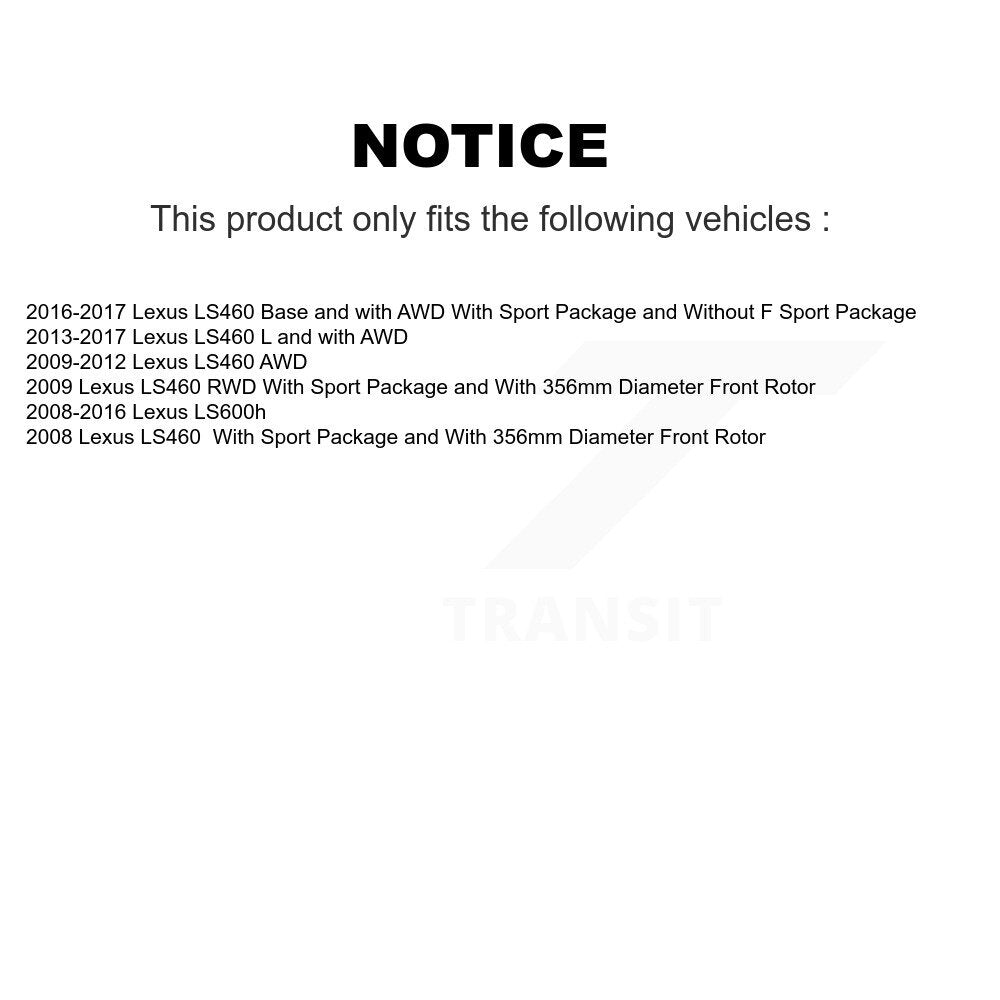 [Avant et Arrière] Disque et plaquette de frein pour Lexus LS460 LS600h K8C-103809