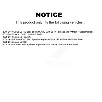 [Avant et Arrière] Disque et plaquette de frein pour Lexus LS460 LS600h K8C-103809