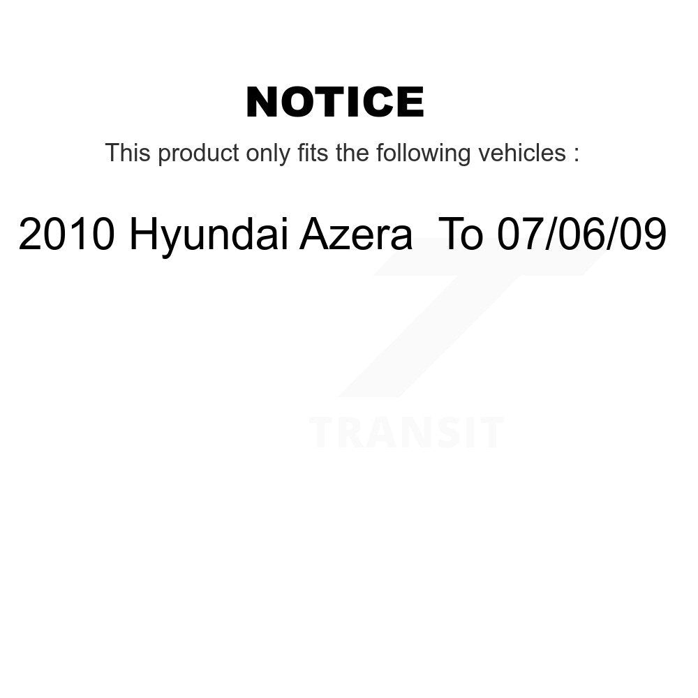 [Arrière] Disque et plaquette de frein pour 2010 Hyundai Azera To 07 06 09 K8C-103952