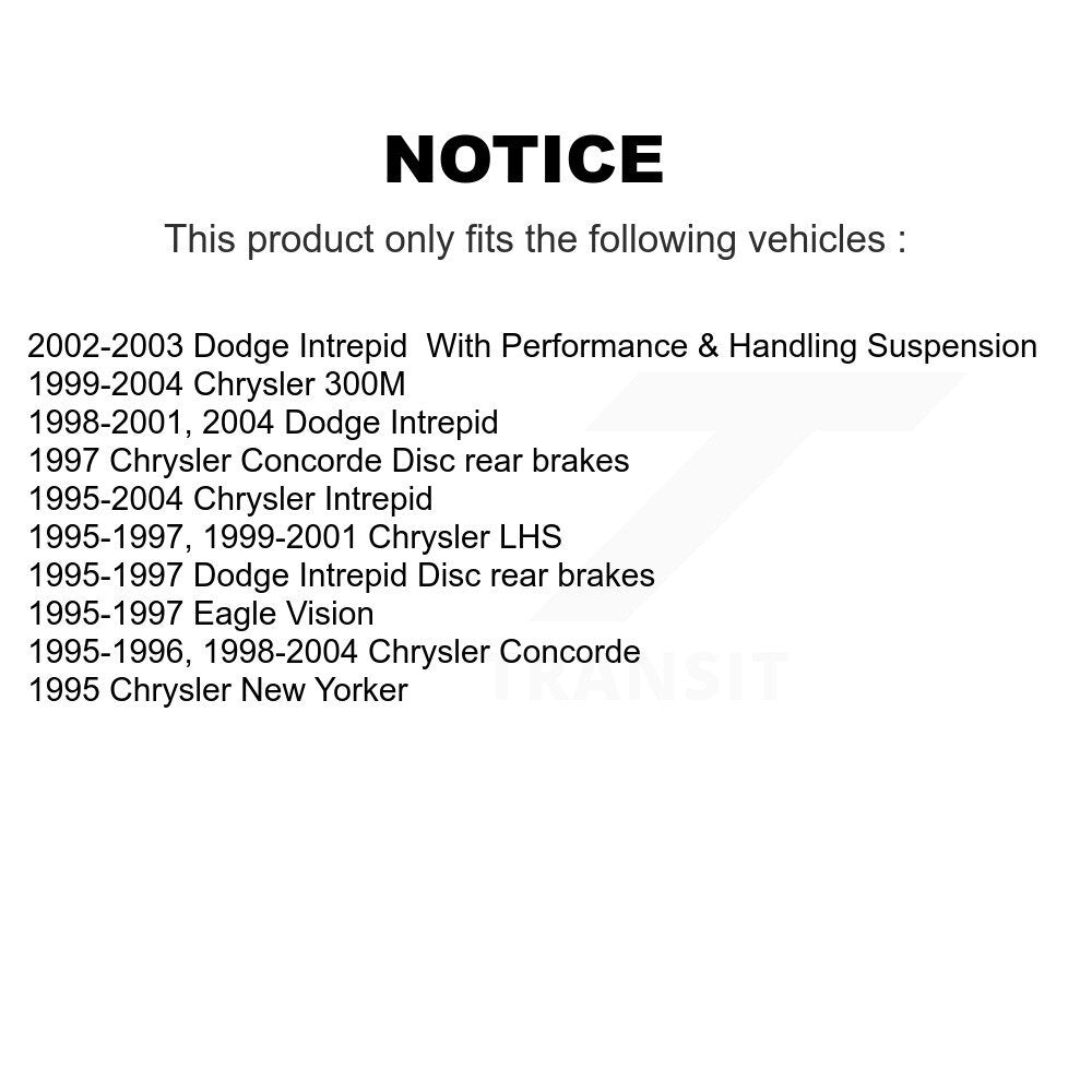 [Arrière] Disque et plaquette de frein pour Chrysler Intrepid Dodge Concorde 300M K8C-103970