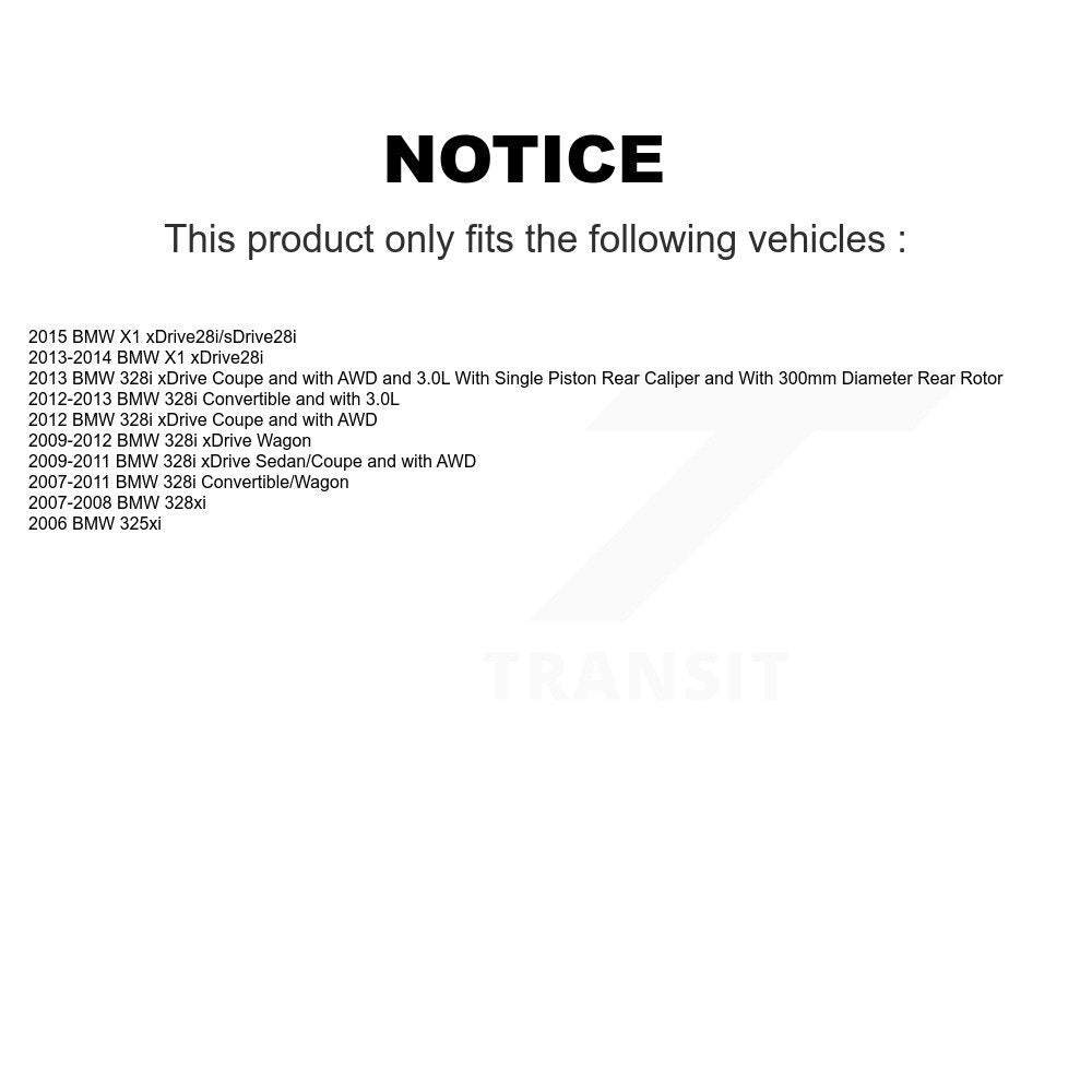 [Arrière] Disque et plaquette de frein pour BMW 328i xDrive X1 328xi 325xi K8C-103980