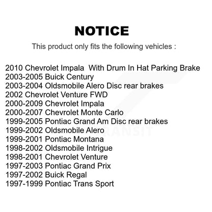 [Arrière] Disque et plaquette de frein pour Chevrolet Impala Pontiac Grand Am K8C-104039