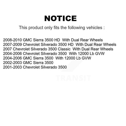 [Arrière] Disque et plaquette de frein pour Chevrolet GMC Silverado 3500 Sierra K8C-104150