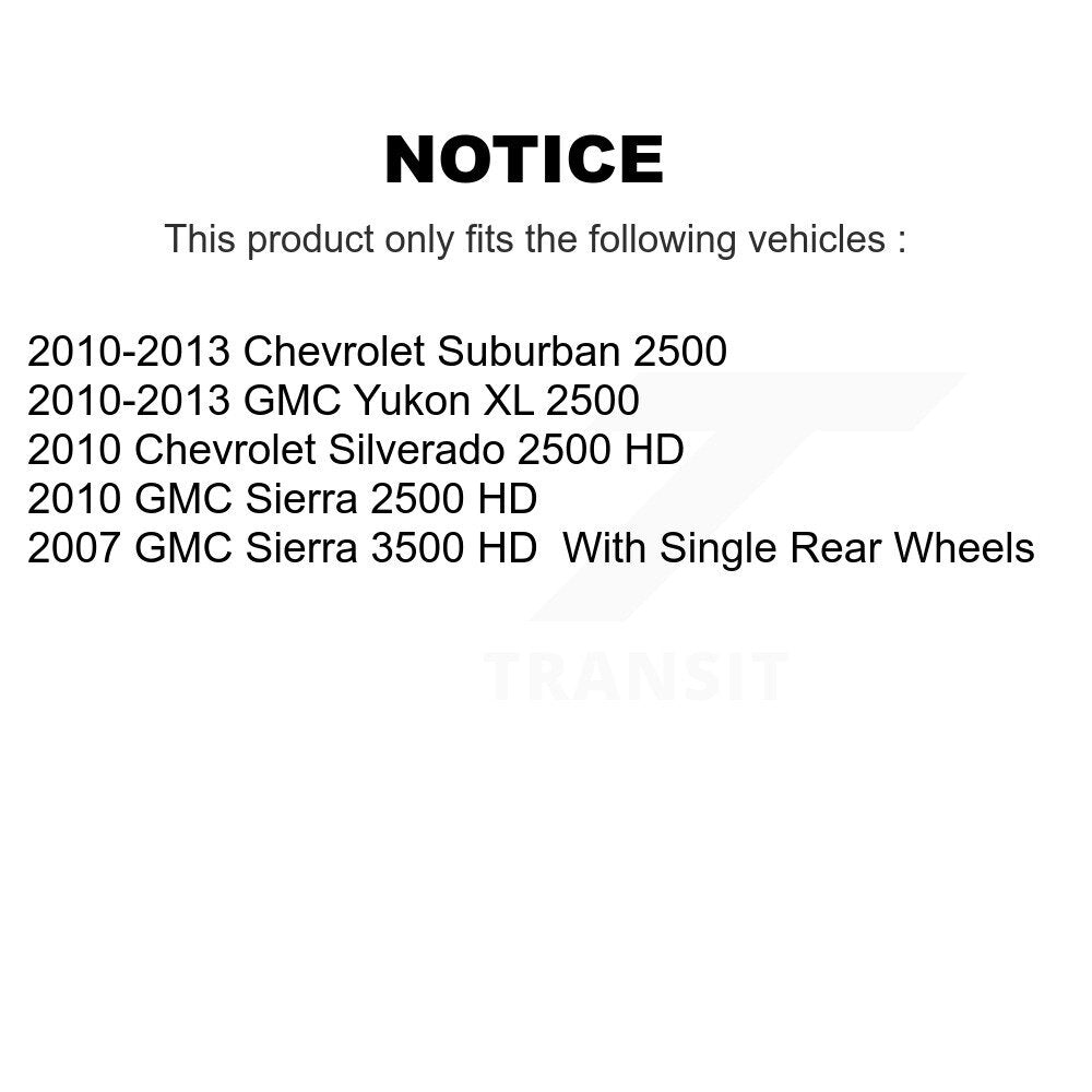[Arrière] Disque et plaquette de frein pour GMC Chevrolet Silverado 2500 HD 3500 K8C-104159
