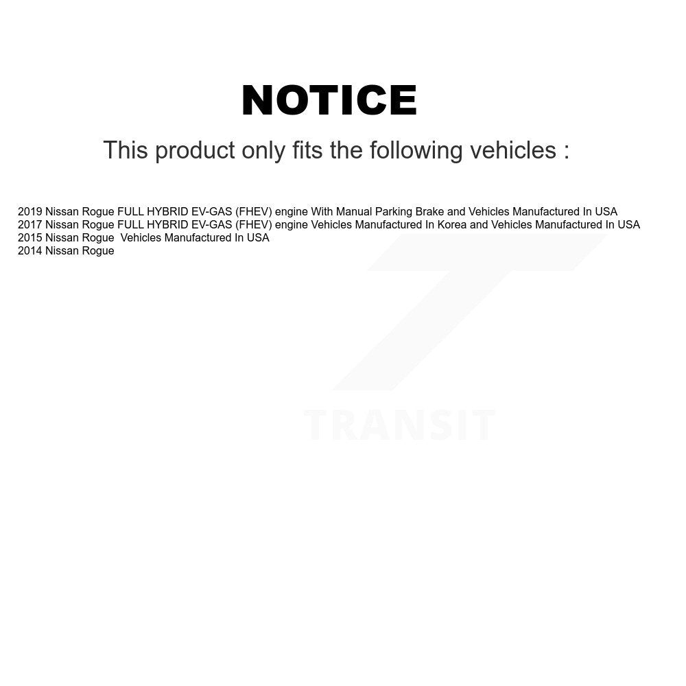 [Arrière] Disque et plaquette de frein pour Nissan Rogue K8C-104197