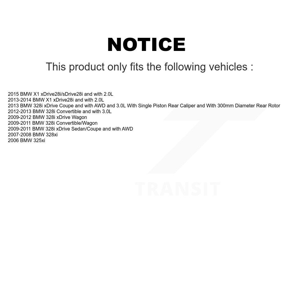[Arrière] Disque et plaquette de frein pour BMW 328i xDrive X1 328xi K8C-104217