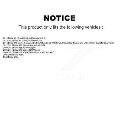 [Arrière] Disque et plaquette de frein pour BMW 328i xDrive X1 328xi K8C-104217