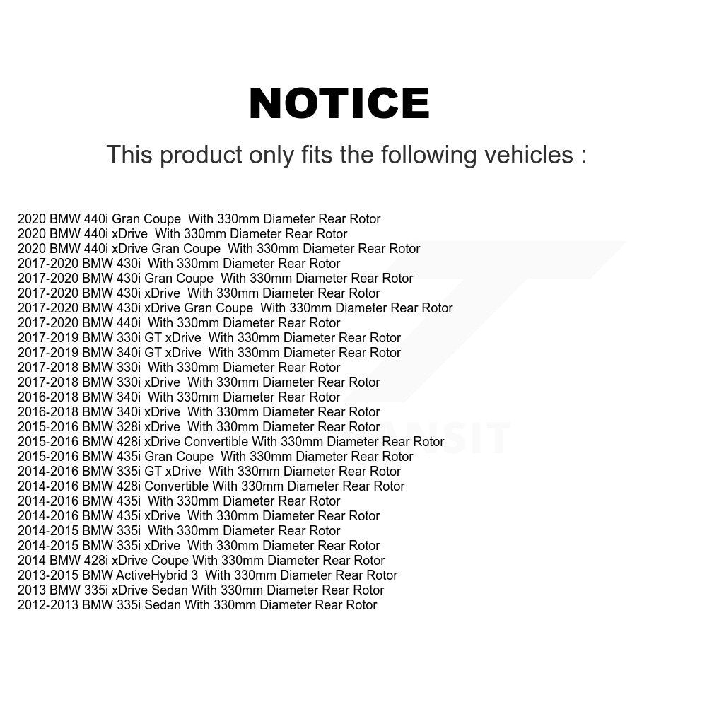 [Arrière] Disque et plaquette de frein pour BMW 330i xDrive 328i 335i GT K8C-104243