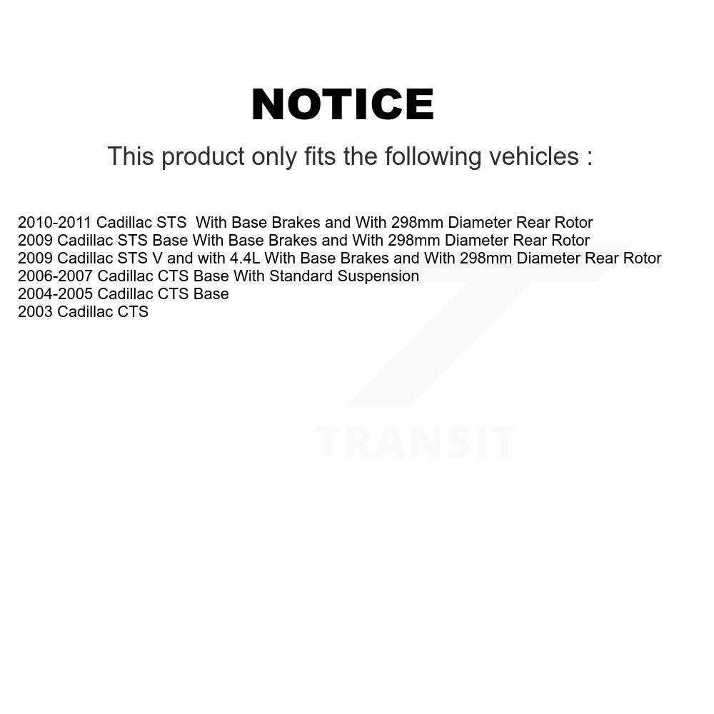 [Arrière] Disque et plaquette de frein pour Cadillac CTS STS K8C-104283
