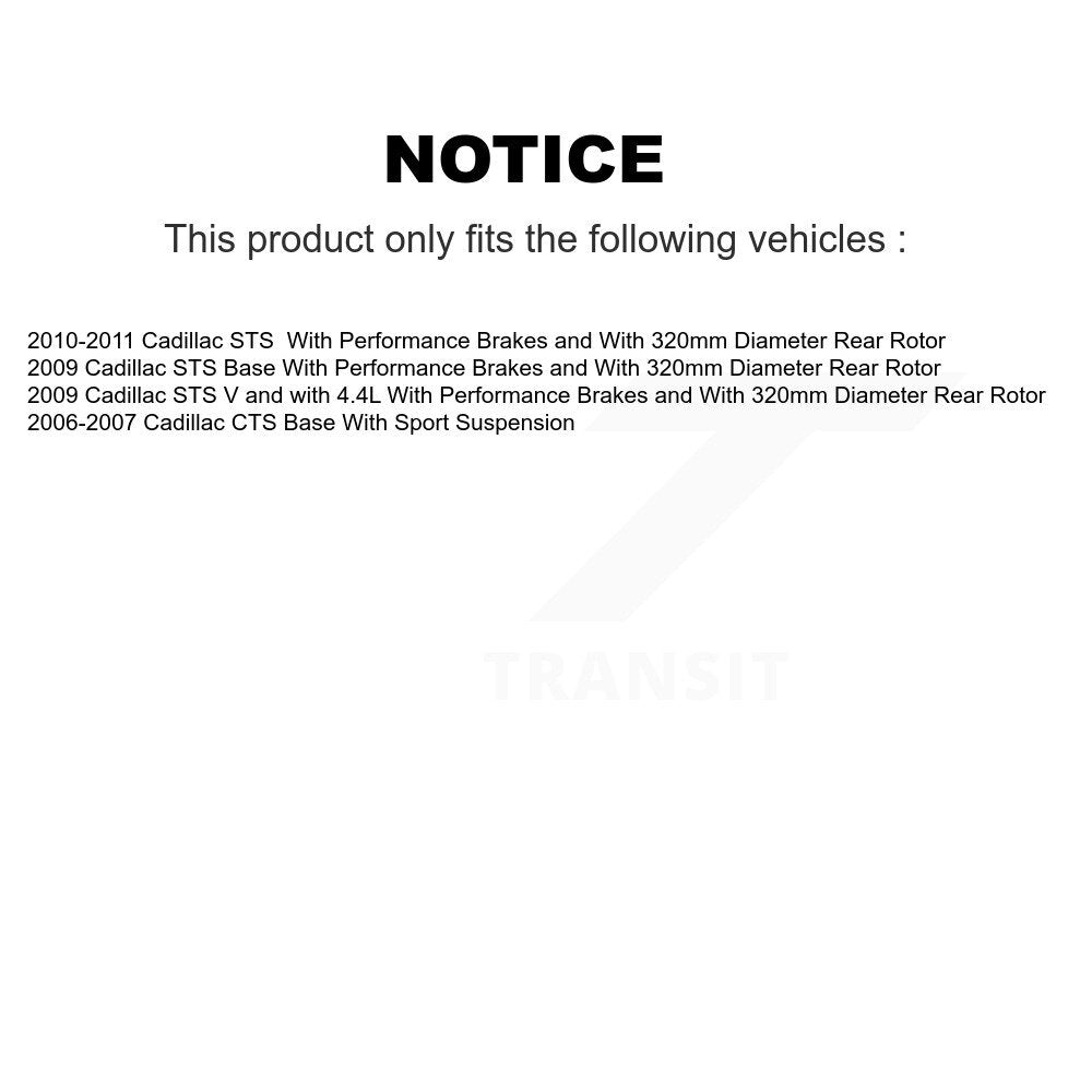 [Arrière] Disque et plaquette de frein pour Cadillac CTS STS K8C-104287