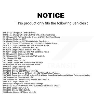 [Arrière] Disque et plaquette de frein pour Dodge Chrysler 300 Charger K8C-104345